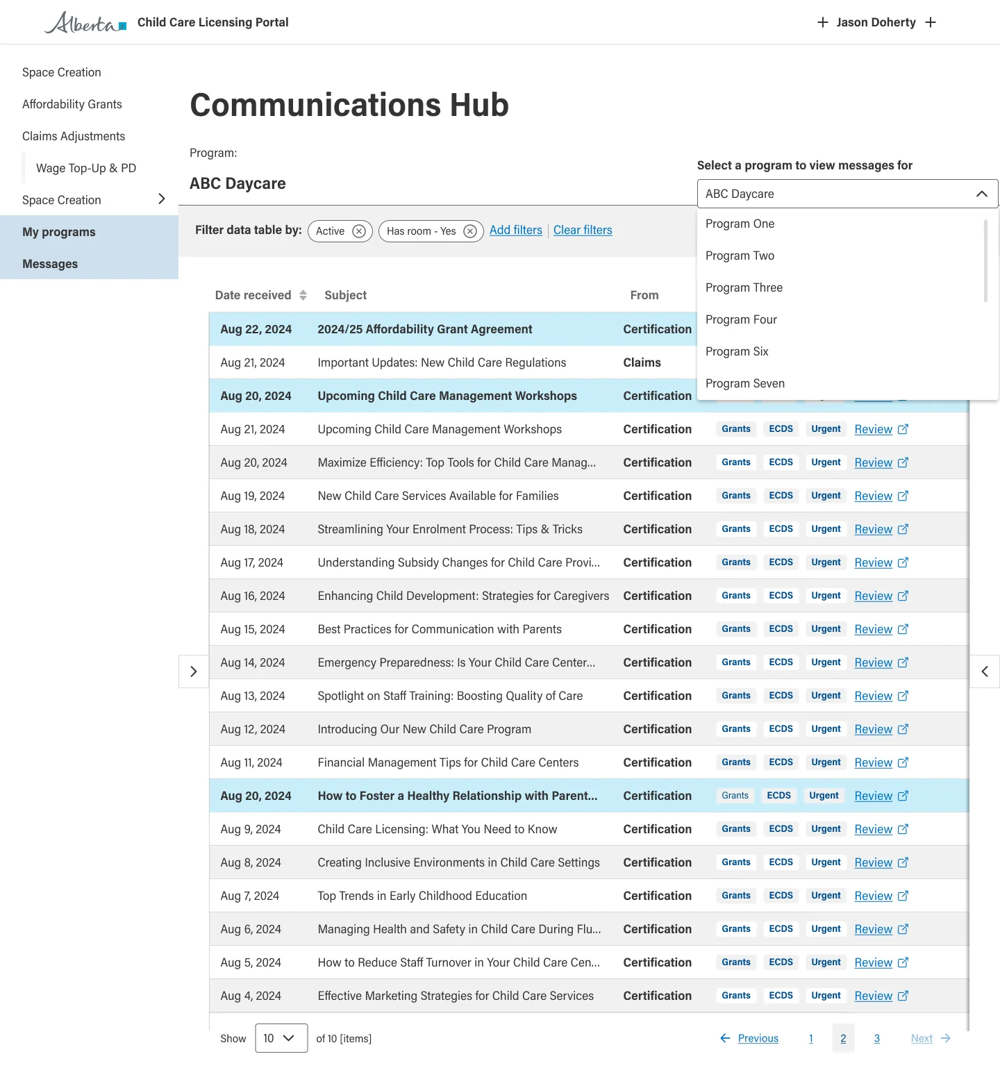 Operators can switch between programs and see each one’s messages.