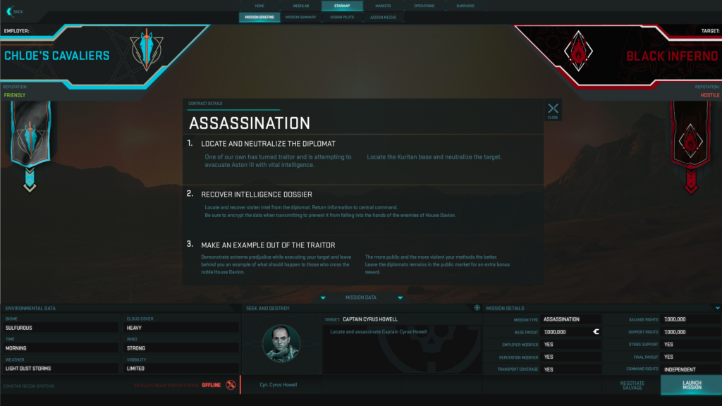 MW5 - Mission Objective